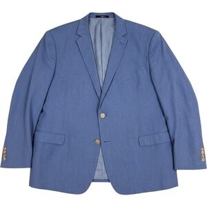 Saddlebred Mens Blue 100% Cotton Blazer Jacket Gingham Lining Casual